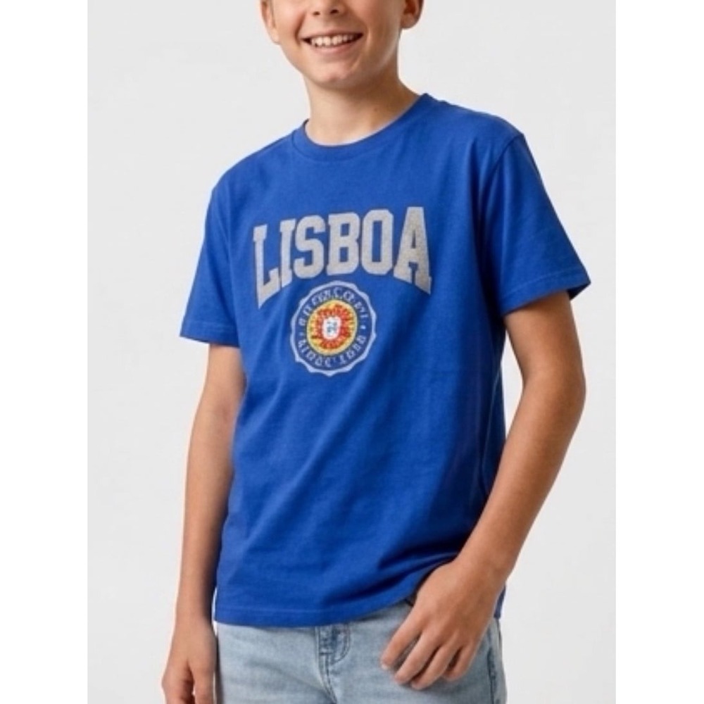 patriotic forces portugal youth 12/14 Lisboa T-Shirt Blue 100% Cotton embroidery